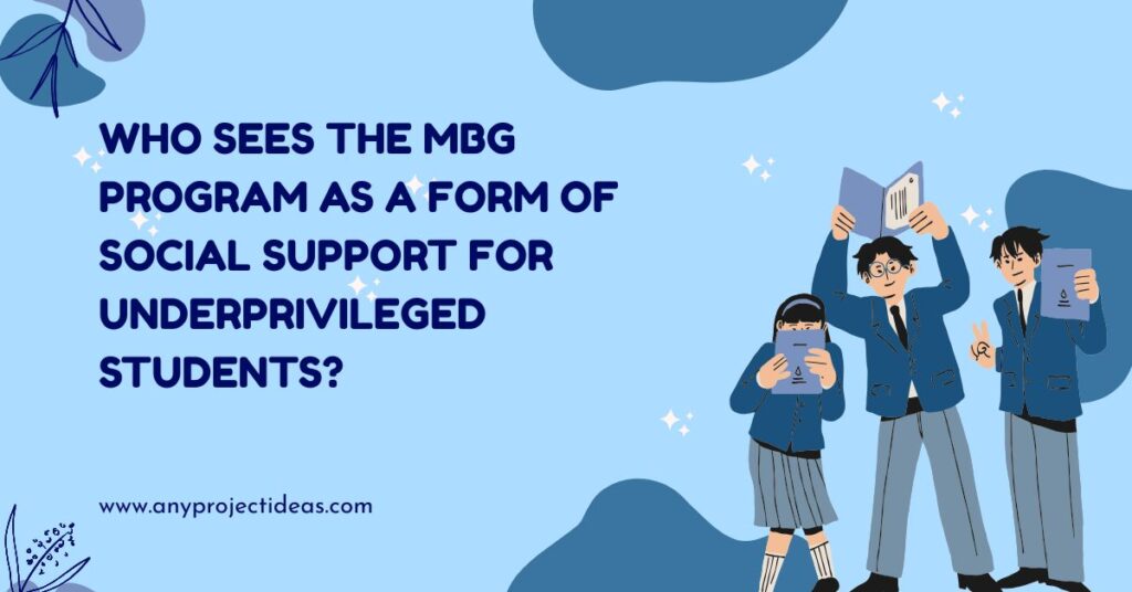Who Sees the MBG Program as a Form of Social Support for Underprivileged Students?