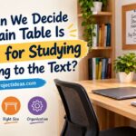 how can we decide a certain table is perfect for studying according to the text?