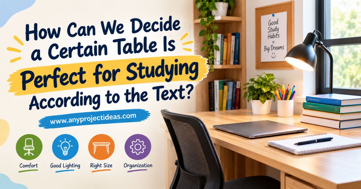 how can we decide a certain table is perfect for studying according to the text?
